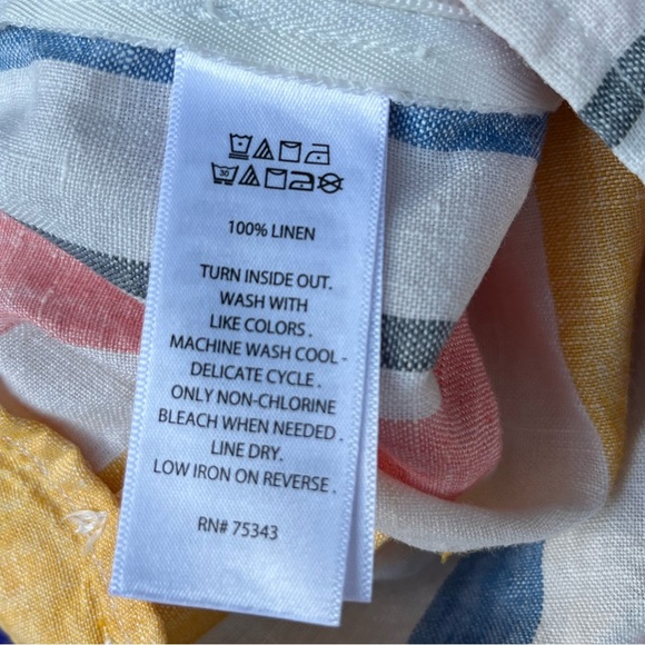 💖 C&C california Shorts | 100% Linen | Pastel Stripes | Tie at Waist | Size 4 - Picture 7 of 8